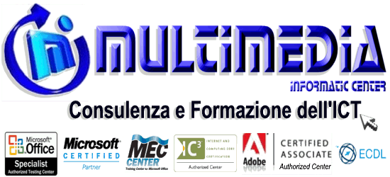 Scuola di Informatica Bari Multimedia Corsi Master Certificazioni ECDL, Adobe ACA, IC3, MOS, Microsoft, Office, Crediti formativi, Concorsi